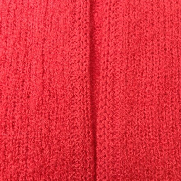 Vtg Tanner Womens Small Sweater Red Cardigan Textured Knit Open Front Holiday - Picture 7 of 10